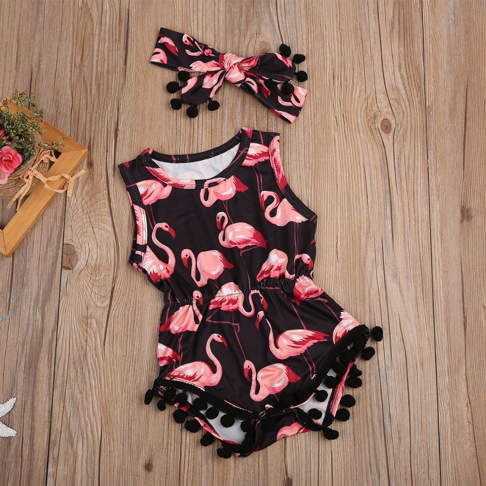 Flamingo Tassel Romper
